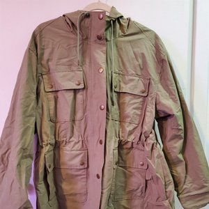 Old Nazy olive green lined utility jacket
